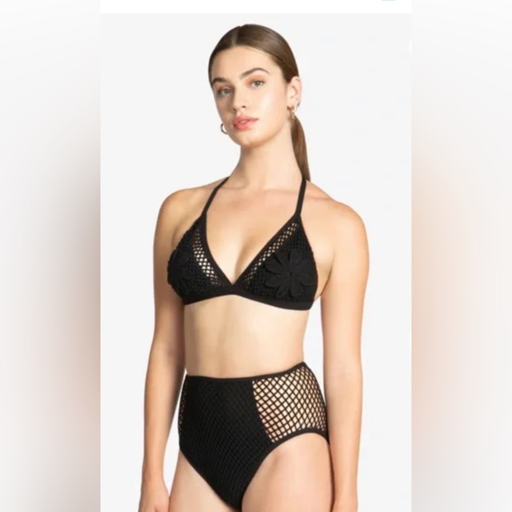 Robin Piccone Black Crochet Eyelet Pua Bikini Set - Size XS - NWT